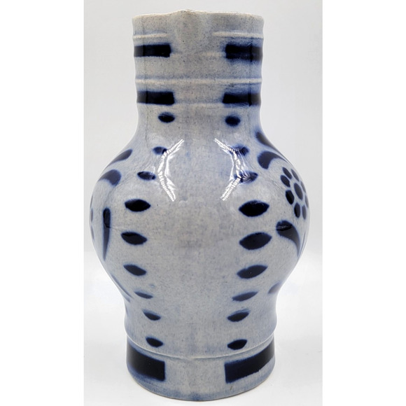 Westerwald Stoneware Pitcher Jug Cobalt Blue .5 Liter Floral 1950 - 1970 - Picture 3 of 8